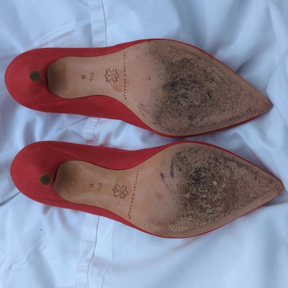 Red Suede Loeffler Randall Pumps Size 6 1/2 - Picture 6 of 6